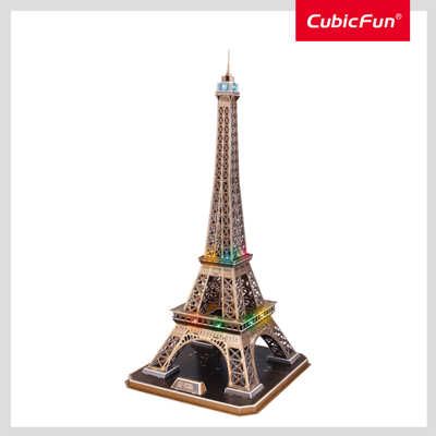 3D пазл Эйфелева башня с LED-подсветкой, 84 детали, арт. L091h, производитель Cubicfun, ISBN 694-4-58820-507-2 № 2