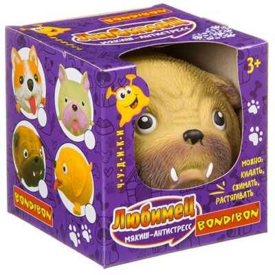 Чудики Bondibon мякиш-антистресс «ЛЮБИМЕЦ», боксер, BOX 9x9x9см, арт.ВВ3982, производитель Bondibon (Бондибон), ISBN 489-5-13603-877-7 № 1