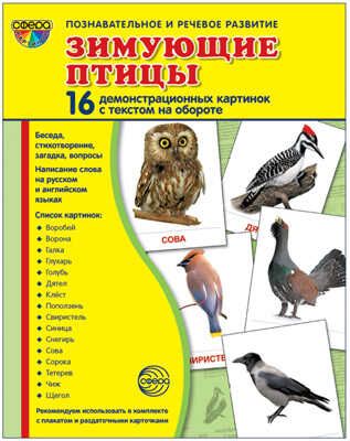 Демонстрационные картинки СУПЕР. Зимующие птицы. 16 демонстрационных картинок с текстом, производитель Сфера ТЦ , ISBN 978-5-99493-570-5 № 1