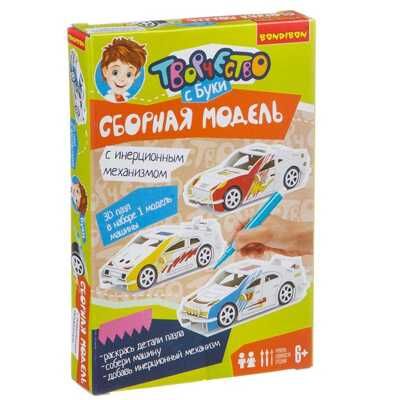 Сборная 3D модель BONDIBON для раскрашивания, с инерц мех., гоноч машина, арт. ВВ1666, производитель Bondibon (Бондибон), ISBN 489-5-13601-555-6 № 1