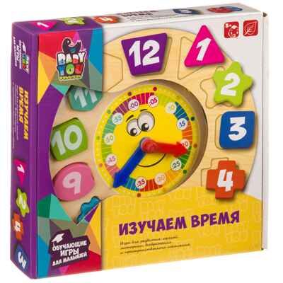 Игра деревянная ИЗУЧАЕМ ВРЕМЯ, арт. ВВ4007, производитель Bondibon (Бондибон), ISBN 489-5-13603-909-5 № 2