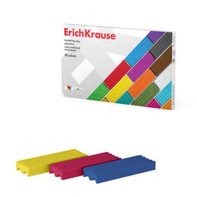 Пластилин классический 18 цветов, 288 г, арт. 61318, производитель ErichKrause® (Эрих Краузе), ISBN 465-0-18461-318-1 № 1