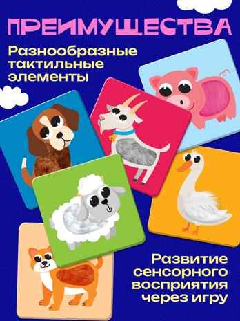 Развивающий набор Животные фермы тактильные карточки, арт. 7534411, производитель IQ-ZABIAKA, ISBN 467-0-43535-917-0 № 3