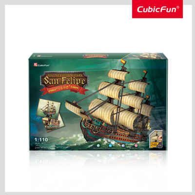 3D пазл Корабль San Felipe, 248 деталей, арт. T4017h, производитель Cubicfun, ISBN 694-4-58824-017-2 № 2