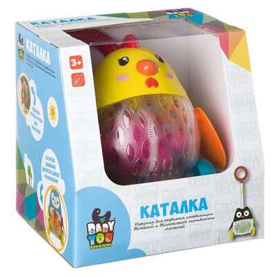 Игр.пласт.свет, каталка с ручкой КУРОЧКА, , арт. ВВ2380, производитель Bondibon (Бондибон), ISBN 489-5-13602-246-2 № 1
