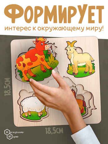 Больше-меньше Домашние животные арт. 7914, производитель ТД БЭМБИ, ISBN 468-3-58253-171-9 № 7