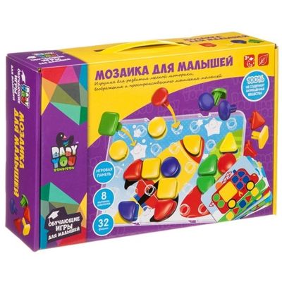 Мозаика для малышей Bondibon, 8 картинок-шаблонов, 32 фишки, BOX, арт.ВВ3745, производитель Bondibon (Бондибон), ISBN 489-5-13603-695-7 № 5