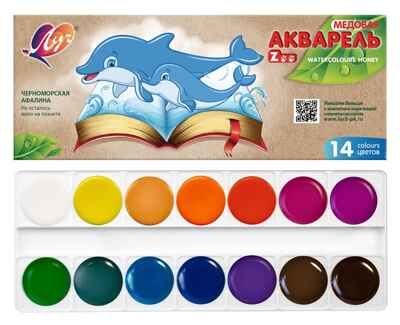 Акварель ZOO 14 цветов без кисти, арт. 22С 1418-08, производитель Луч, ISBN 460-1-18501-021-9 № 3